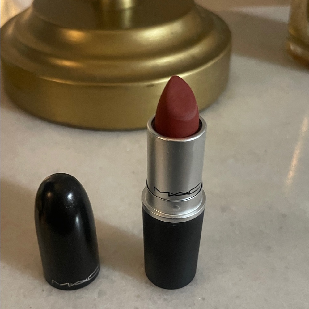 MAC powder kiss lipstick in Devoted to Chili 
#916